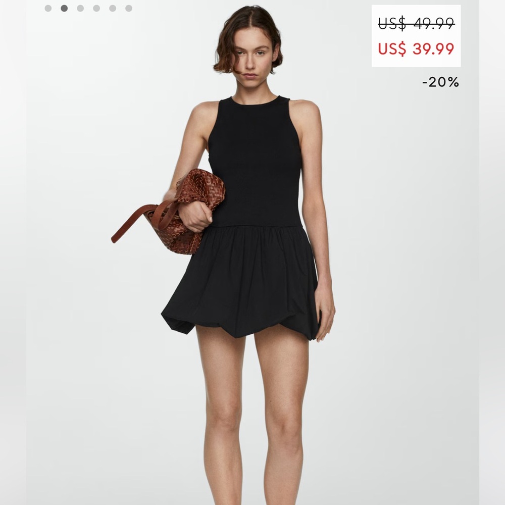 Mango Black Halter Fit and Flare Mini Dress